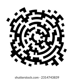 Vector round maze. Educational logic game for children.