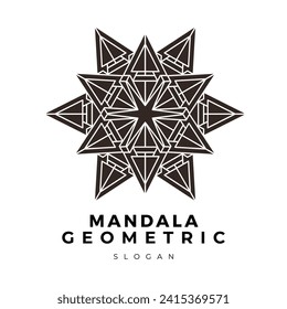 Vector round monochrome classic ornament. 