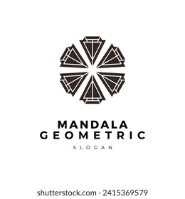 Vector round monochrome classic ornament. 