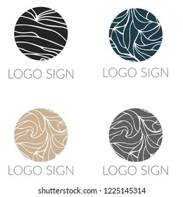 Vector round mosaic logo signs