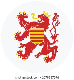 Vector round national Flag of Limburg Province, Belgium.