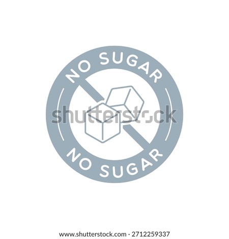 Vector Round No Sugar Label