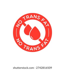 Vector Round No Trans Fat Label