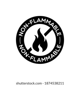 Vector Round Non Flammable Label