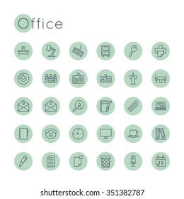 Vector Round Office Icons
