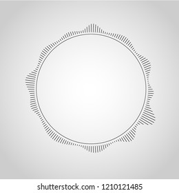 Vector round ornament frame for design. Monochrome circle design elements.