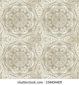Vector round ornament with swirls in a classic style.Vintage grunge background.