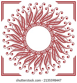 Vector round pattern abstract design. Ornamental circle