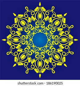 vector round pattern. floral background. greeting card