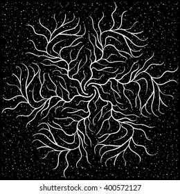 Vector Round Pattern on a black background.  