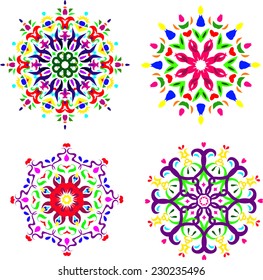 vector round pattern set
