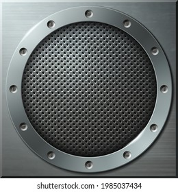 Vector round perforated metal plate