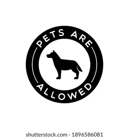 Vector Round Pets Are Allowed Label