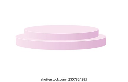 Vector round pink podiums. empty pedestal mockup in trendy very peri colors for product presentation