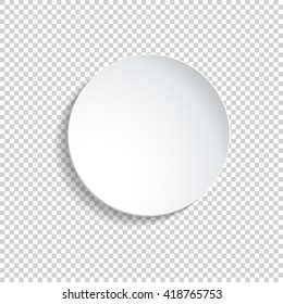  Vector Round Plate Illustration On Transparent Background. Background For Your Design.Empty White Paper 