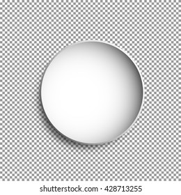 Vector round plate Illustration on transparent background. Plate background for your design.Empty white paper plate.