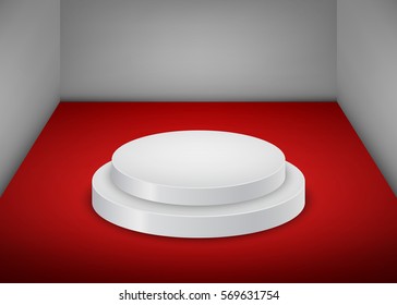 Vector round podium background