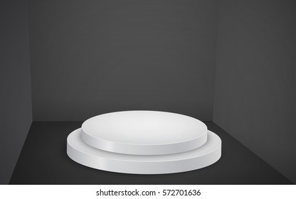 Vector round podium background