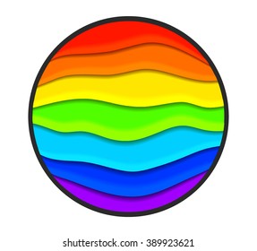 Vector round rainbow badge