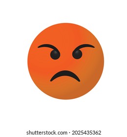 vector round Red cartoon bubble Angry Grumpy Mad emoticons comment social media Facebook Instagram Whatsapp chat comment reactions, icon template face emoji character message