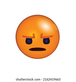 vector round Red cartoon bubble Angry Grumpy Mad emoticons comment social media Facebook Instagram Whatsapp chat comment reactions, icon template face emoji character message