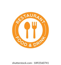 Vector Round Restaurant Food and Drink Label