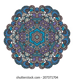 Vector round retro ornament with curl elements. Eps10