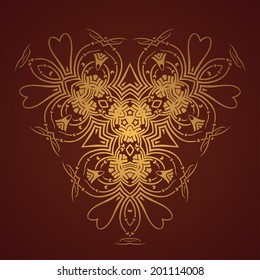 Vector round retro ornament with jellyfish elements. Eps10