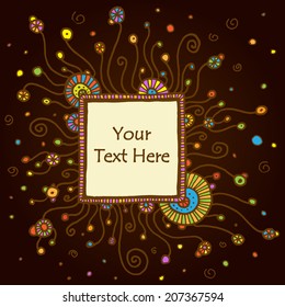 Vector round retro ornament with square textbox. Eps10