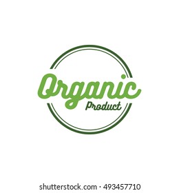 vector round retro vintage grunge label for bio organic product
