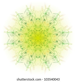 Vector round rosette of ornamental  lily flowers and buds