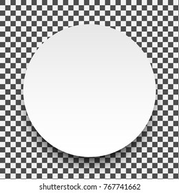 Vector round shape sticker with shadow on a transparent background, eps10