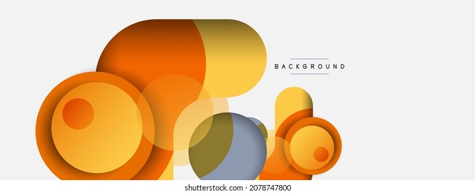 Vector round shapes circles minimal geometric background. Vector illustration for wallpaper banner background or landing page