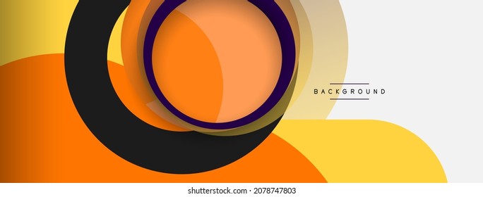 Vector round shapes circles minimal geometric background. Vector illustration for wallpaper banner background or landing page