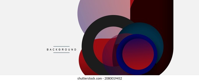 Vector round shapes circles minimal geometric background. Vector illustration for wallpaper banner background or landing page