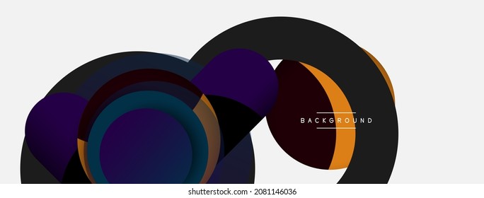 Vector round shapes circles minimal geometric background. Vector illustration for wallpaper banner background or landing page