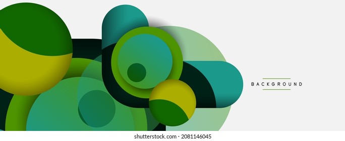 Las formas redondeadas vectoras giran alrededor de un fondo geométrico mínimo. Ilustración vectorial para fondo de banner de fondo o página de aterrizaje de papel tapiz