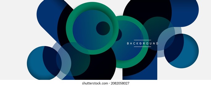 Vector round shapes circles minimal geometric background. Vector illustration for wallpaper banner background or landing page