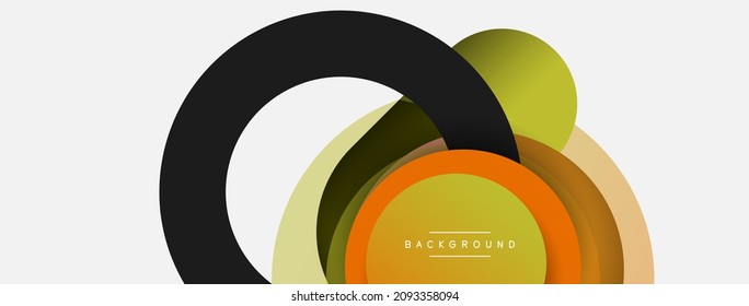 Vector round shapes circles minimal geometric background. Vector illustration for wallpaper banner background or landing page