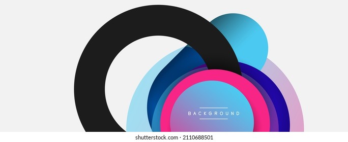 Vector round shapes circles minimal geometric background. Vector illustration for wallpaper banner background or landing page