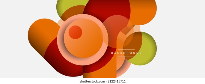 Vector round shapes circles minimal geometric background. Vector illustration for wallpaper banner background or landing page