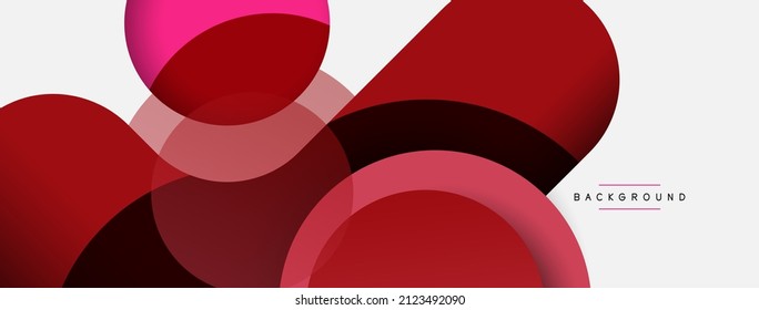 Vector round shapes circles minimal geometric background. Vector illustration for wallpaper banner background or landing page