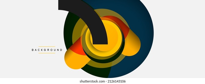 Vector round shapes circles minimal geometric background. Vector illustration for wallpaper banner background or landing page