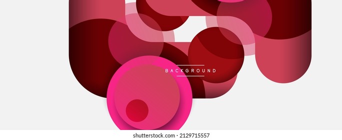 Vector round shapes circles minimal geometric background. Vector illustration for wallpaper banner background or landing page