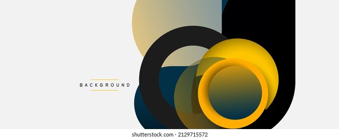 Vector round shapes circles minimal geometric background. Vector illustration for wallpaper banner background or landing page