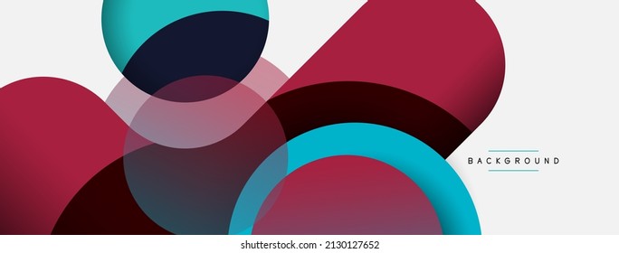 Vector round shapes circles minimal geometric background. Vector illustration for wallpaper banner background or landing page