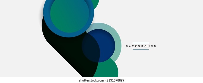 Vector round shapes circles minimal geometric background. Vector illustration for wallpaper banner background or landing page