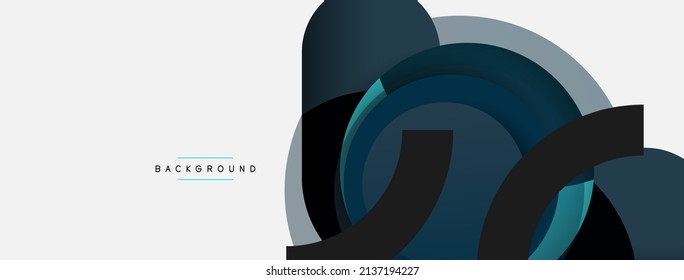 Vector round shapes circles minimal geometric background. Vector illustration for wallpaper banner background or landing page
