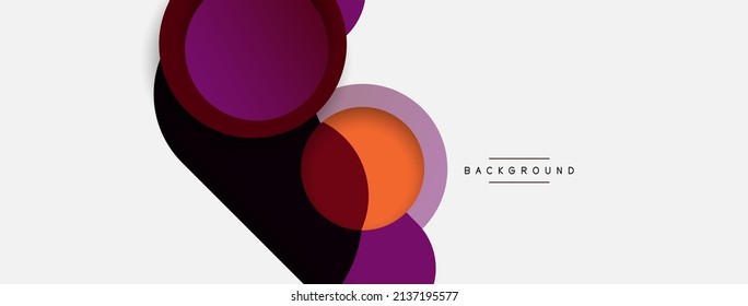 Vector round shapes circles minimal geometric background. Vector illustration for wallpaper banner background or landing page
