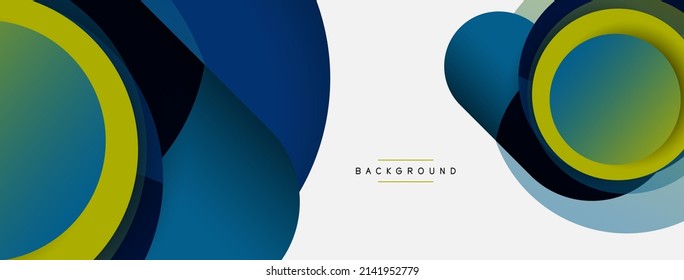 Las formas redondeadas vectoras giran alrededor de un fondo geométrico mínimo. Ilustración vectorial para fondo de banner de fondo o página de aterrizaje de papel tapiz